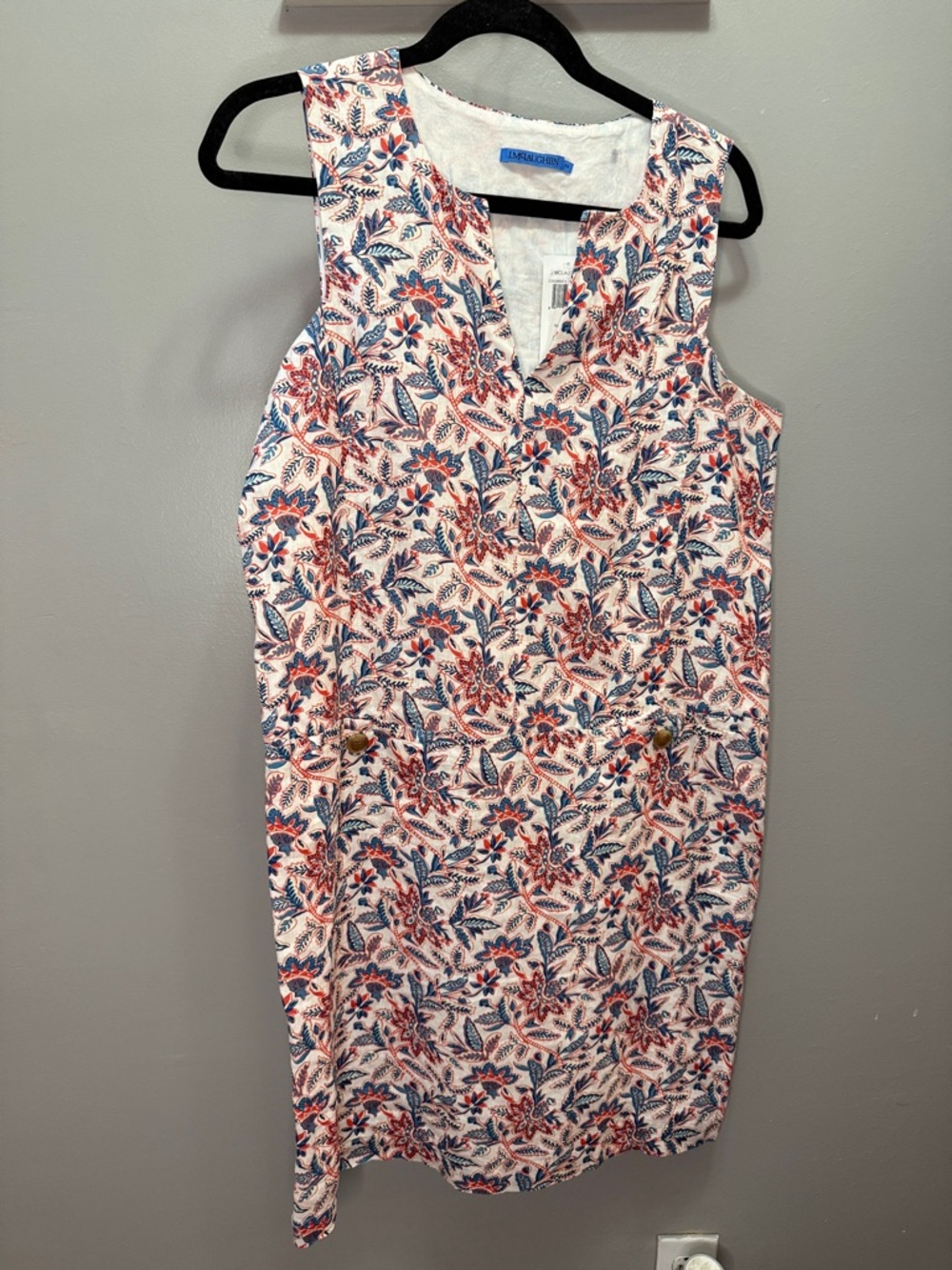 NWT J.McLaughlin Rue Linen Floral Shift Dress Medium - Picture 2 of 6